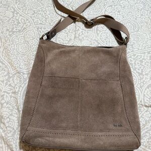 The Sak Lucia Crossbody in mushroom suede